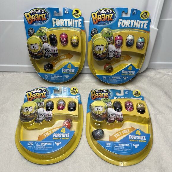 Lot Of 4 Mighty Beanz Fortnite Series 1 4 Figure Pack New Moose Toys Epic Games - Picture 1 of 5